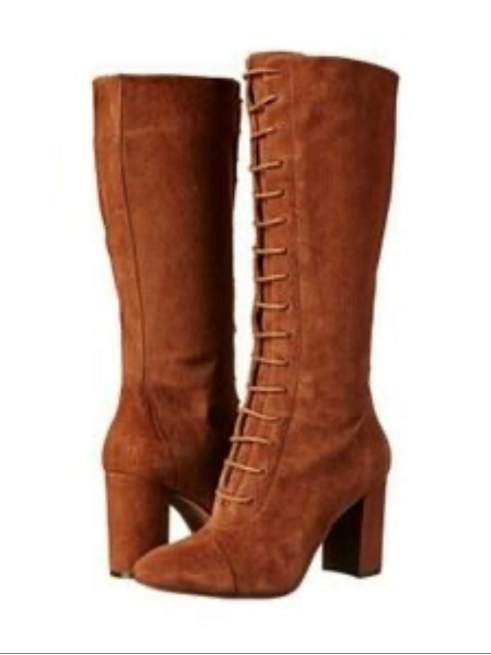 NEW!! Nine West Tall Lace-Up Brown Suede Boots